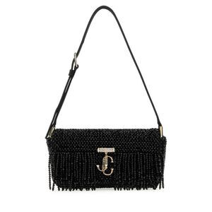 JIMMY CHOO Embellished Shoulder Bag with Beaded Fringe Women BLACK Handbags